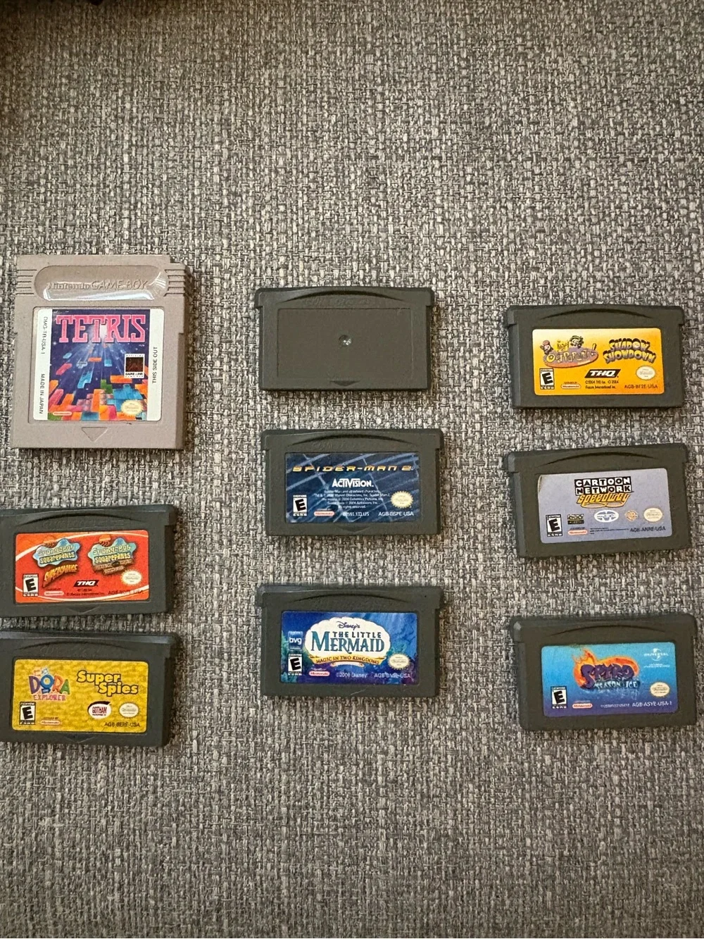 Nintendo Clear Purple Game Boy Advance SP w/ Multiple GBA/GB Cartridges & Case